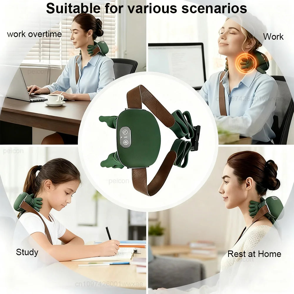 Neck Massager Electric Muscle Massager Heating Cervical Neck Massager Neck Pain Relief Portable Neck Shoulder Massage Machine